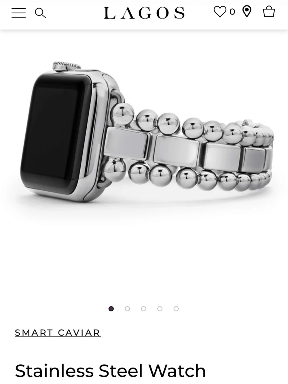 LAGOS Smart Caviar Stainless Steel Apple Watch Band Bracelet 38mm Sz 7 Like New - Picture 9 of 9